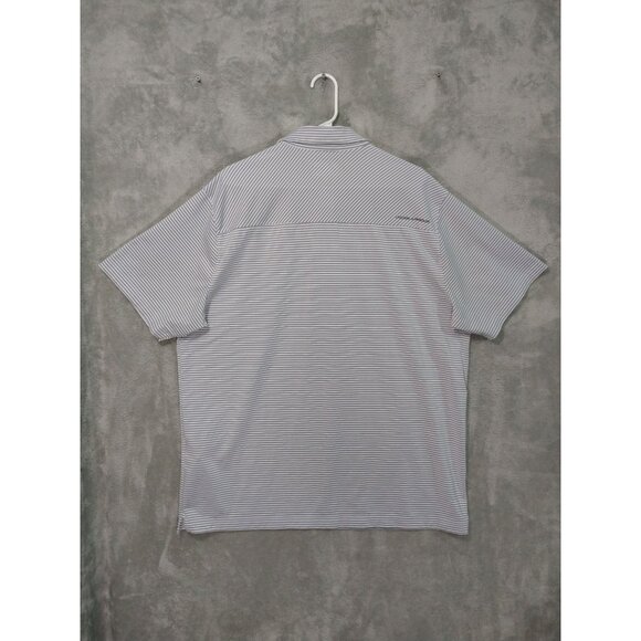 Under Armour UA Shirt Mens 2XL Gray Striped Polo Loose HeatGear Short Sleeve - Picture 2 of 8